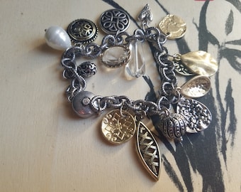 Celtic Charms Love Knots Pearls and Stones Vintage Brighton Bracelet St. Patricks