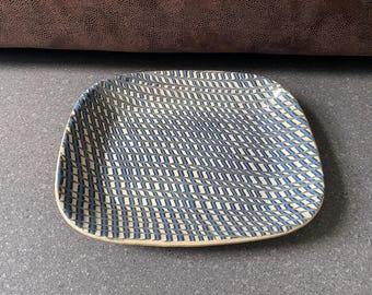 Harwood Stockton Combed Slipware Dish Pottery Handmade