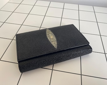 Real Stingray Skin Genuine Leather Handmade Wallet