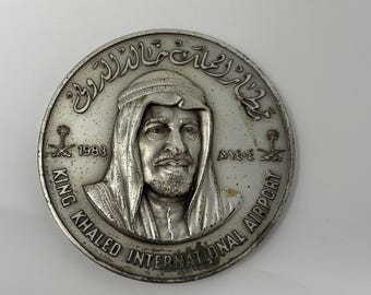 King Khaled International Airport Saudi Arabia Mosque Medal Medallion Bertoni