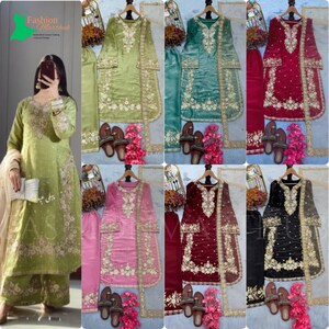 Indian Chikankari Bandhani Dress, Cotton Embroidered Palazzo, Chikankari Indian Outfit, Festival Ethnic Wear, Floral Georgette Suit