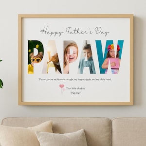 PAPAW, Canva Vorlage, personalisiertes Foto Png, individuelles Vatertagsgeschenk für PAPAW, Benutzerdefiniertes Design mit Text und Bild