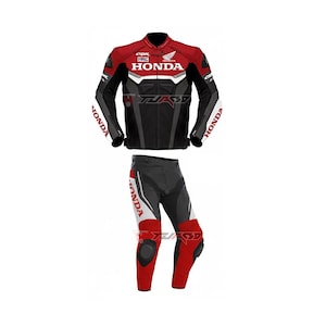 Honda CBR Motorcycle Leather Suit CE Approved Racing Biker Gear Custom Made