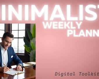 Minimalistischer Wochenplaner – Printable PDF | Einfaches, modernes Layout | Produktivität & Zielorganizer | Sofortiger digitaler Download