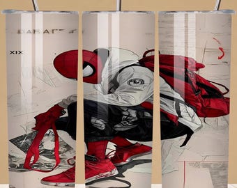 Spiderman Tumbler Wrap, 20oz Tumbler, Superhero Tumbler Wrap, Spiderman Watercolor Design Png, Tumbler Sublimation, Digital File