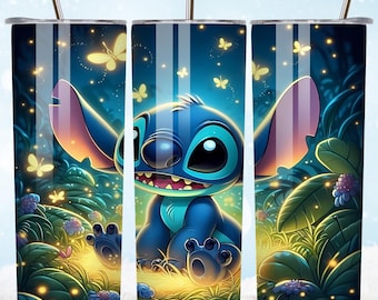 Stitch Character 20 OZ Tumbler Wrap Design, digitaler Download, Skinny Straight Wrap