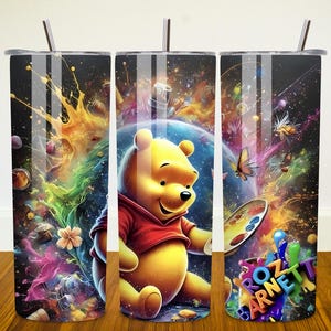 Winnie Pooh 20oz Skinny & Tapered Tumbler Sublimation Designs, Cartoon Pooh Tumbler Png, Winnie The Pooh Wrap, Instant Download