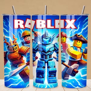 Roblox 20 oz Skinny Tumbler Wrap, Cartoon Characters 20oz Skinny Tumbler Sublimation Design, Game lover Tumbler Wrap PNG Digital Download