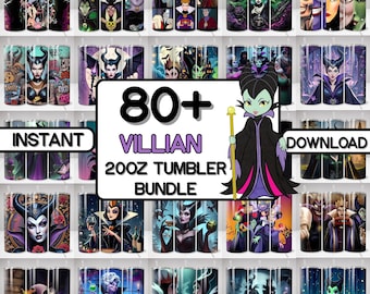 Villain 20oz Tumbler Wrap Bundle | Evil Characters PNG | Dark Fantasy Tumbler Designs