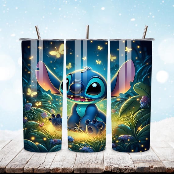 Stitch Character 20 OZ Tumbler Wrap Design, Digital Download, Skinny Straight Wrap