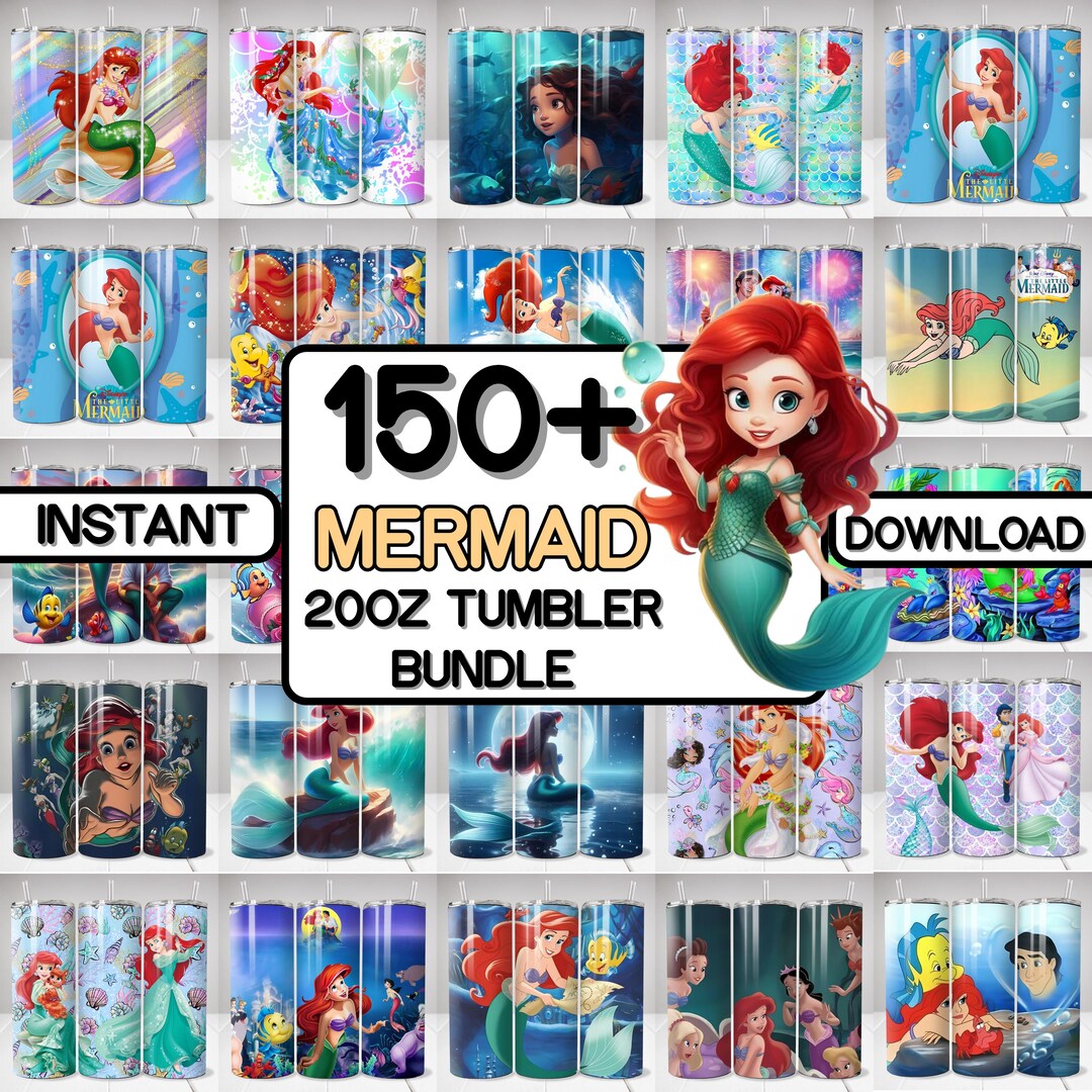 Mermaid 20oz Tumbler Wrap Bundle | Ocean Princess PNG | Underwater ...