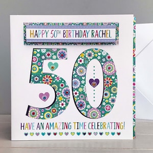 Carte pour ses 50 ans, personnalisée pour un ami ou un membre de la famille très spécial. Belle carte d'anniversaire de 50 ans à offrir