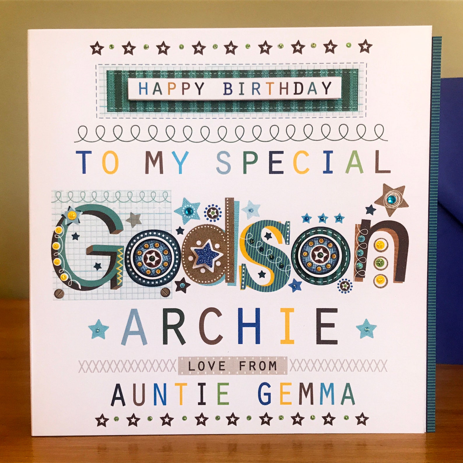 Godson Birthday Card special personalised card for Godson. A | Etsy