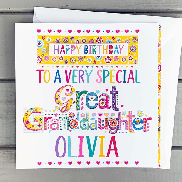 Great Granddaughter birthday card | Personalised birthday gift ideas