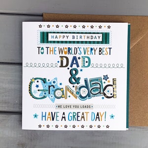 Carte d'anniversaire grand-père, carte père et grand-père pour les meilleurs père et grand-père du monde, cartes spéciales pour grand-père