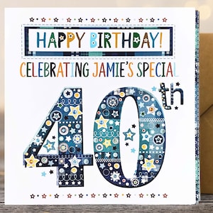 Personalized 40th Birthday Card for Him