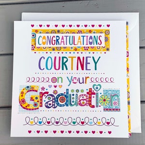 Tarjeta de graduación / tarjeta de felicitación personalizada para la graduación / tarjeta para que un graduado celebre
