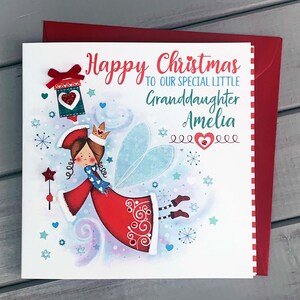 Carte de Noël petite-fille, personnalisée pour petite-fille, idées spéciales de cartes de Noël