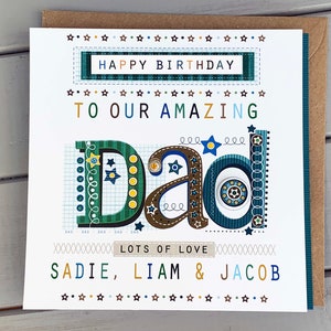 Tarjeta de feliz cumpleaños para papá, personalizada para el cumpleaños especial de un papá, tarjetas para papá