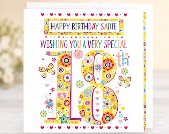 Personalized 18th Birthday Card: Handmade Embellished Design