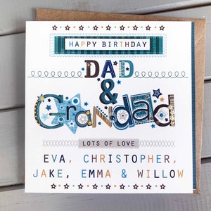 Geburtstagskarte für Papa und Opa, Opa, Papa, Happy Birthday - ganz besondere Geburtstagskarte mit ganz persönlichen Motiven