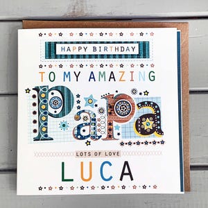 PAPA personalised happy birthday card | special happy birthday papa | handmade greeting card | ideas for papas birthday
