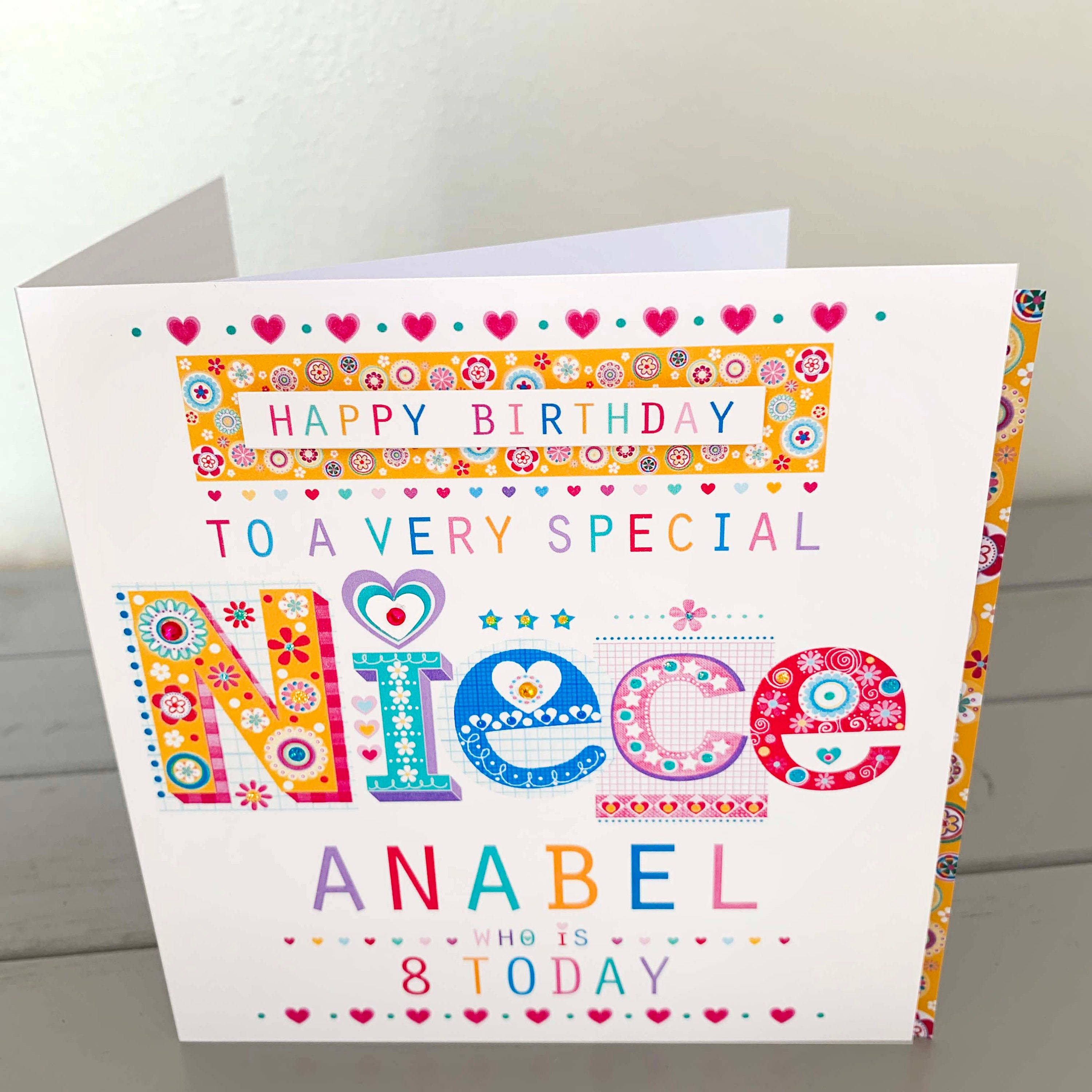 Niece Birthday Card Personalised Birthday Card for Niece. Etsy UK