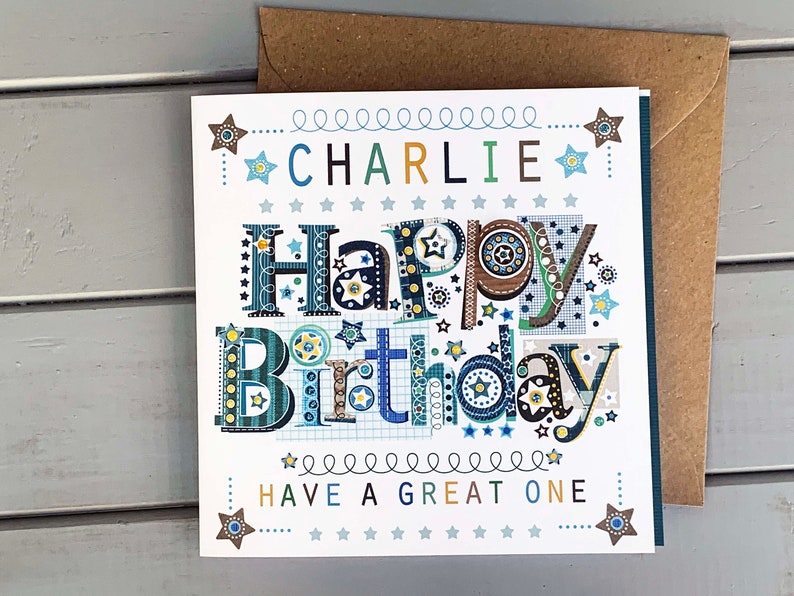 Carte pour garçon d'anniversaire, carte personnalisée, carte d'anniversaire spéciale pour un garçon, un homme, un gars, CARTE D'ANNIVERSAIRE MALE image 1