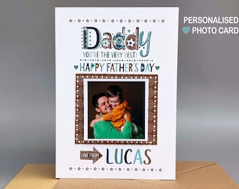 Personalised Daddy Photo Card Fathers Day Card Custom Photo Card Dad From Kids Daddy Card Personalised Fathers Day Photo Card UK