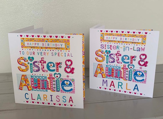 Tarjetas Cuñada tarjeta de cumpleaños personalizada para tía/hermana/cuñada 
