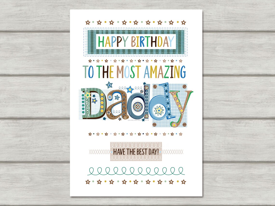 Daddy BIRTHDAY Card Birthday Card for Daddy Printable - Etsy