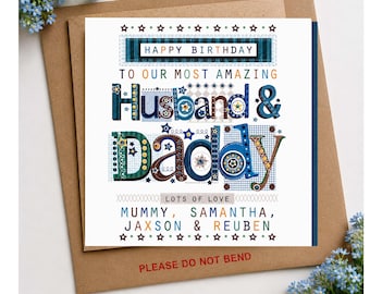 Personalised Husband & Daddy Birthday Card