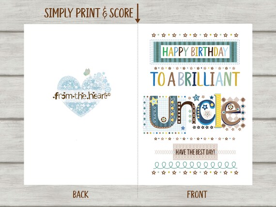 uncle birthday card birthday card for uncle printable etsy