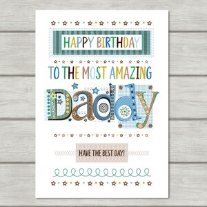 Daddy BIRTHDAY Card, Birthday Card for Daddy, Printable Birthday Card ...