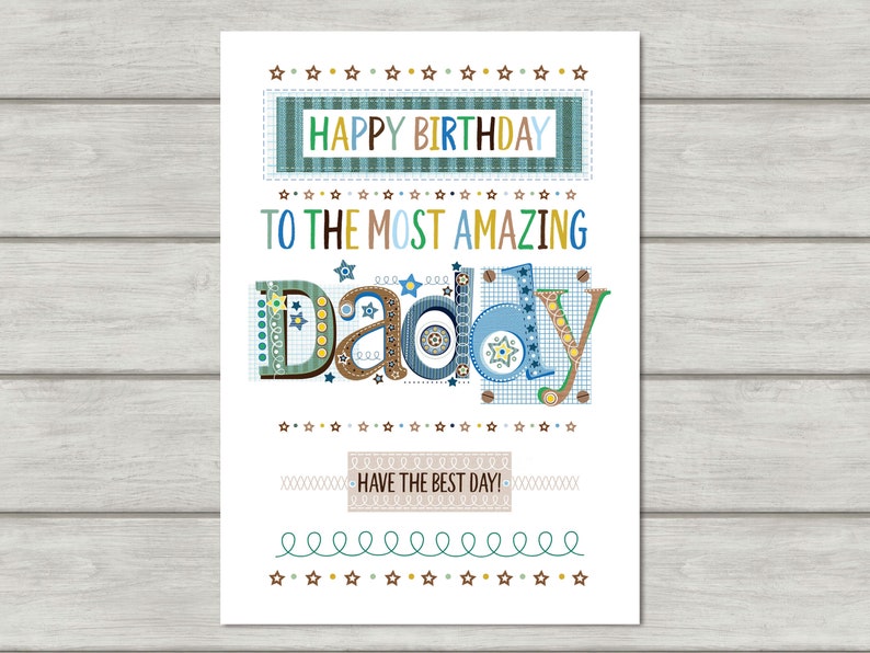 Daddy BIRTHDAY Card Birthday Card for Daddy Printable - Etsy
