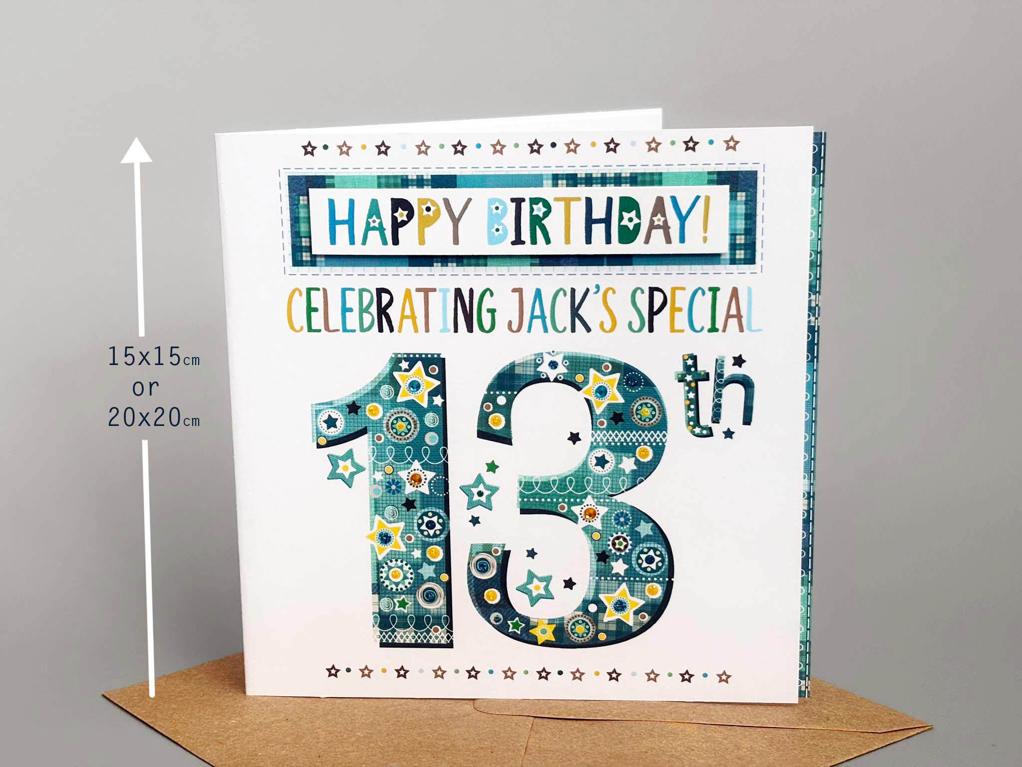 Stuff4 Biglietto di auguri per il 13° compleanno per ragazze, 145 mm x 145 mm, 145 mm x 145 mm, biglietto di auguri per tredicesimo compleanno