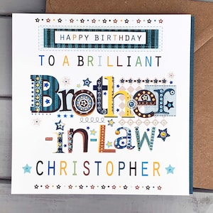 Tarjeta de cumpleaños de cuñado, tarjeta personalizada y especial de feliz cumpleaños hecha para cuñado