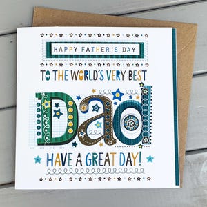 Biglietto per la festa del papà - Fatto a mano da Vicky Jones Design - Regalo per papà - Biglietto unico realizzato nel Regno Unito - Ricordo decorato