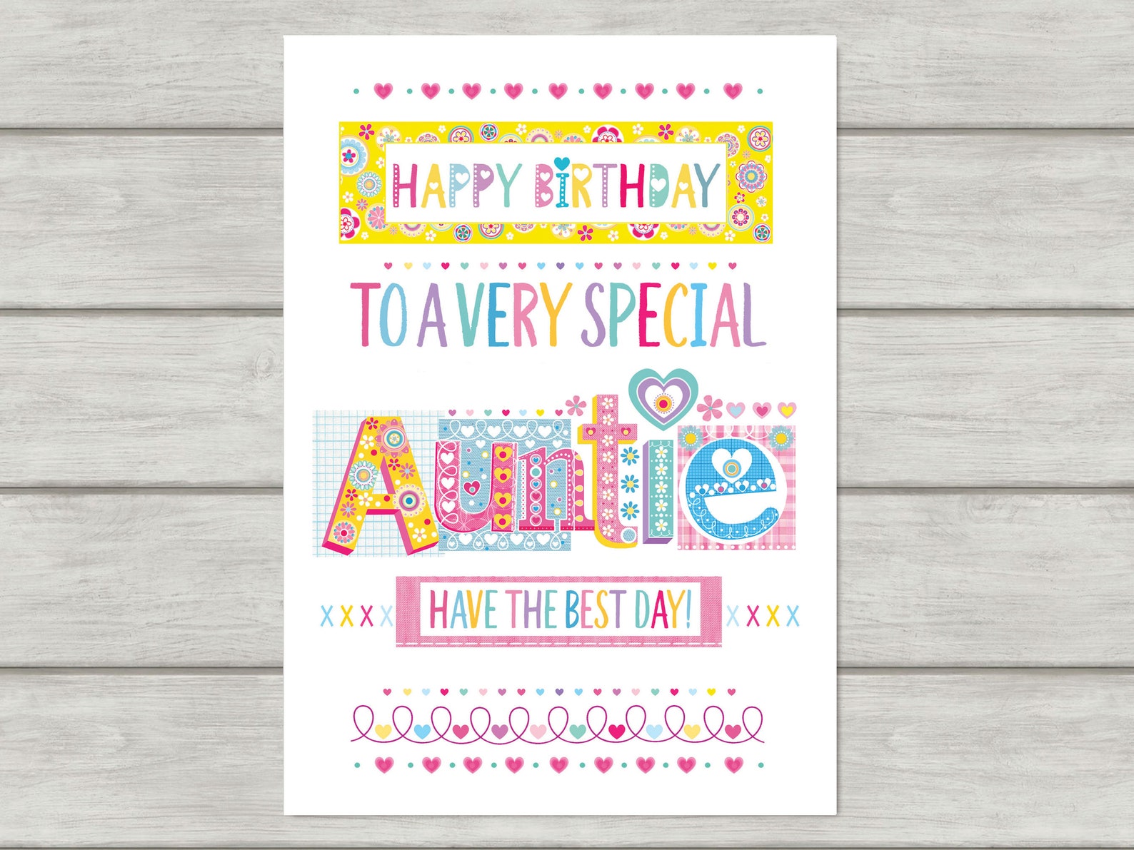 Auntie Birthday Card Template Special Printable Birthday Card - Etsy
