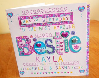 Bestie birthday card Best friend special friend birthday card BESTIE