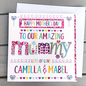 Tarjeta para el día de la madre, personalizada, tarjeta especial para el día de la madre, tarjeta de felicitación personalizable para mi mamá
