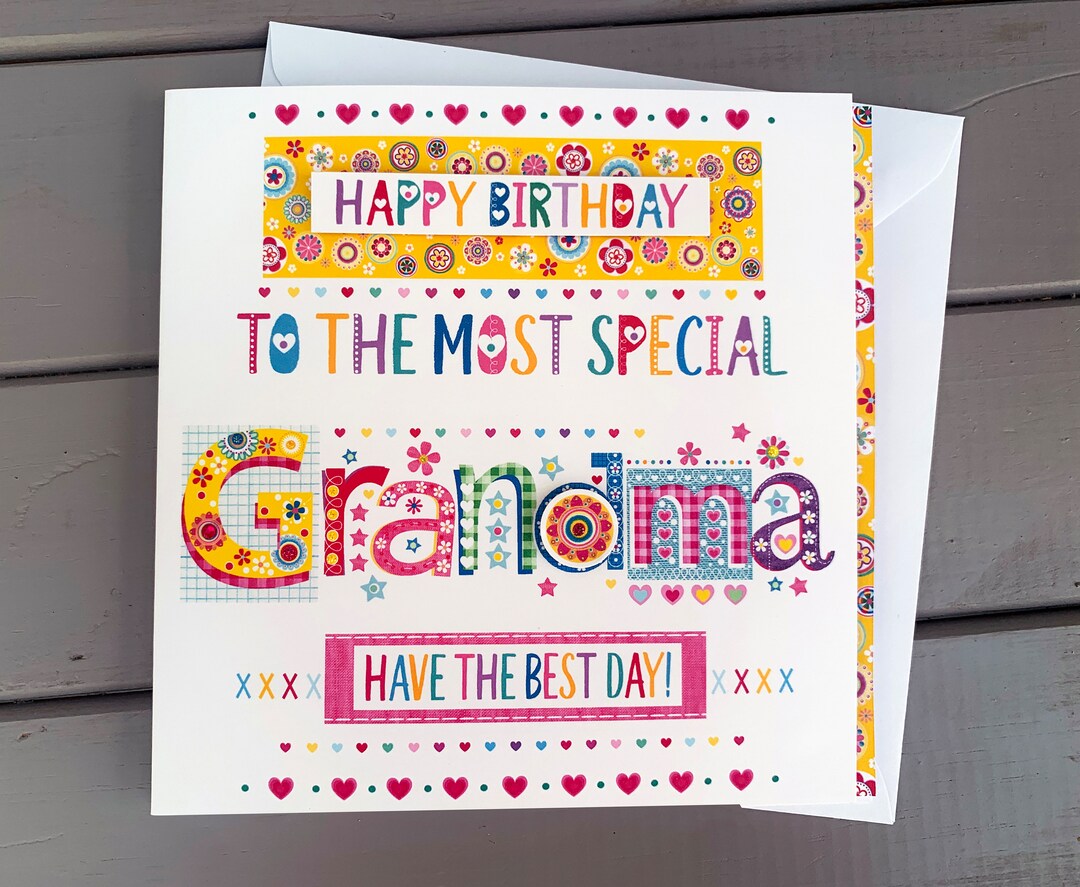 Grandma Birthday Card Special Greetings Card Gift Ideas for Etsy
