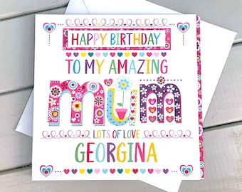 Personalised Mum Birthday Card – Special Mum Design, Custom Message