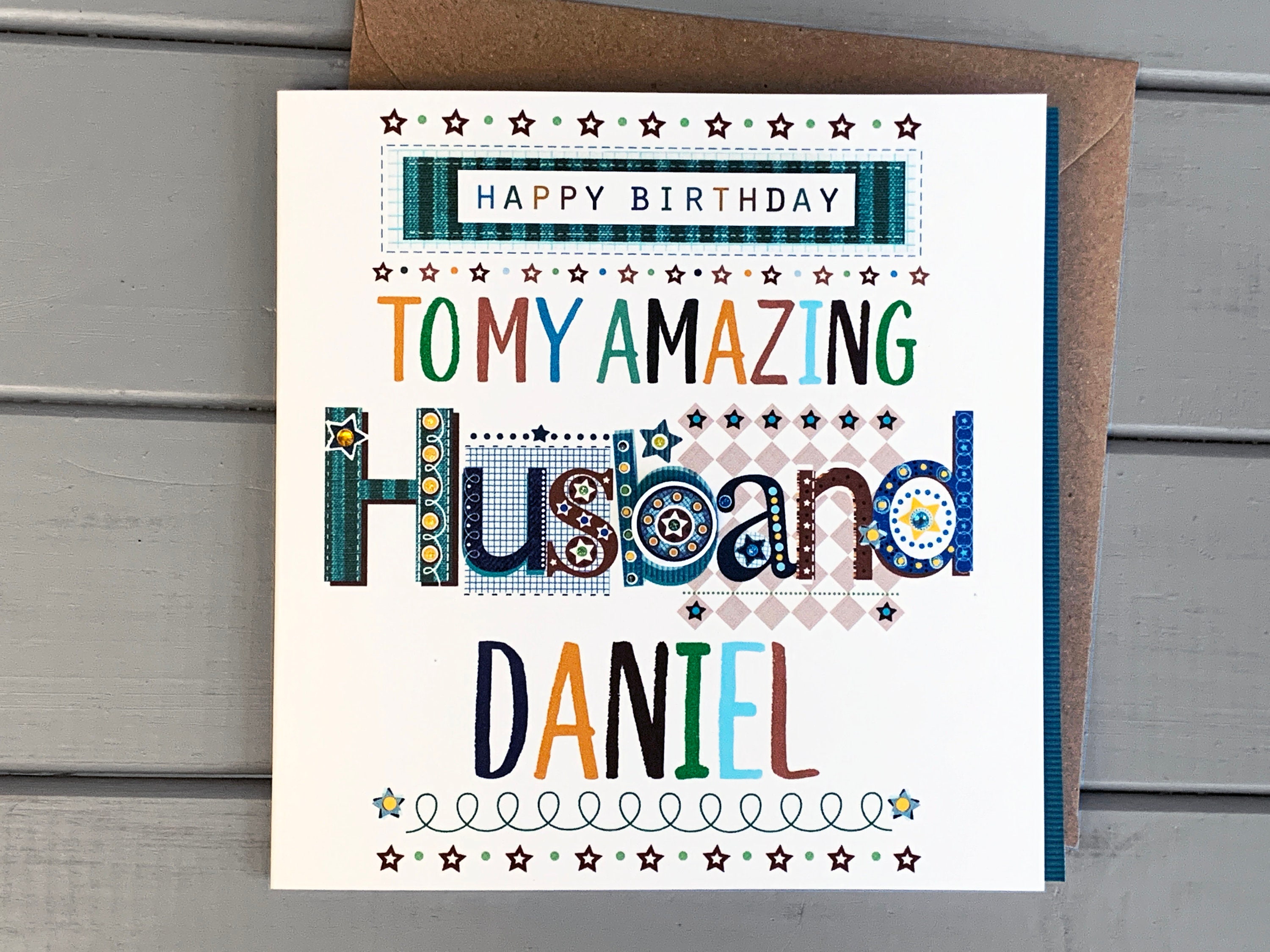 Personalised Husband Birthday Card Husband Happy Birthday