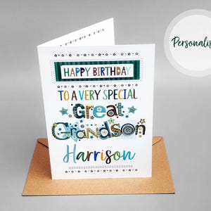 Cartão de feliz aniversário personalizado para bisneto
