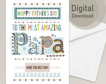 Printable Father's Day Card for Papa | DIY Gift (Digital Download)