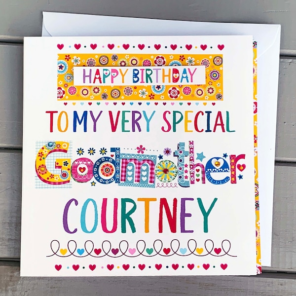 Godmother personalised happy birthday card | Godmother birthday ideas for Godmother | special Godmother birthday gift | best birthday card