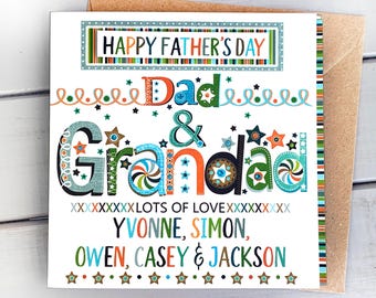 Personalised Father's Day card, special card for Dad & Grandad, Granda, Grandpa, Grampy, Grandpops Pops, Papa, Fathers day card.