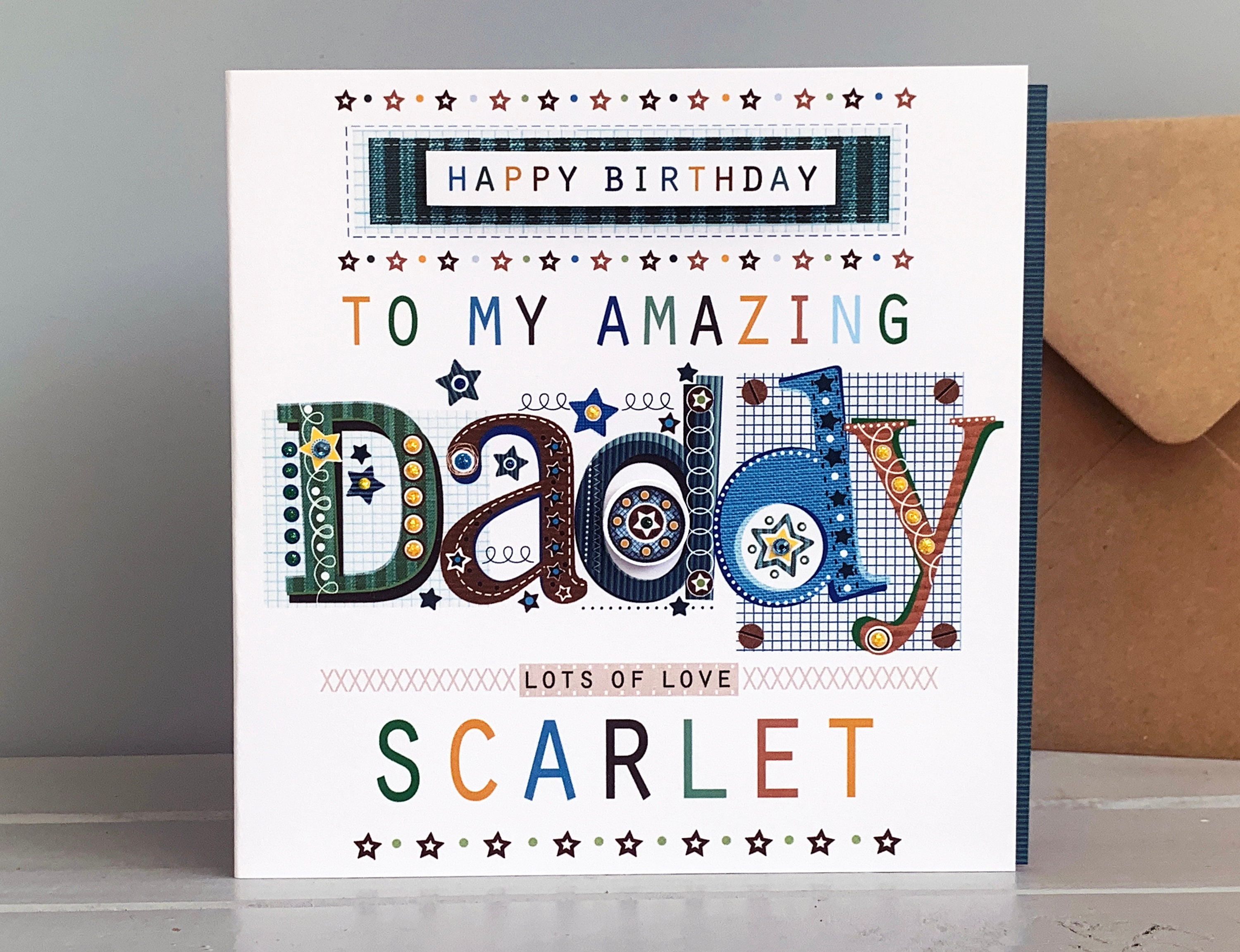 Daddy Daddy Birthday Card Personalised Daddy Card DADDY Birthday