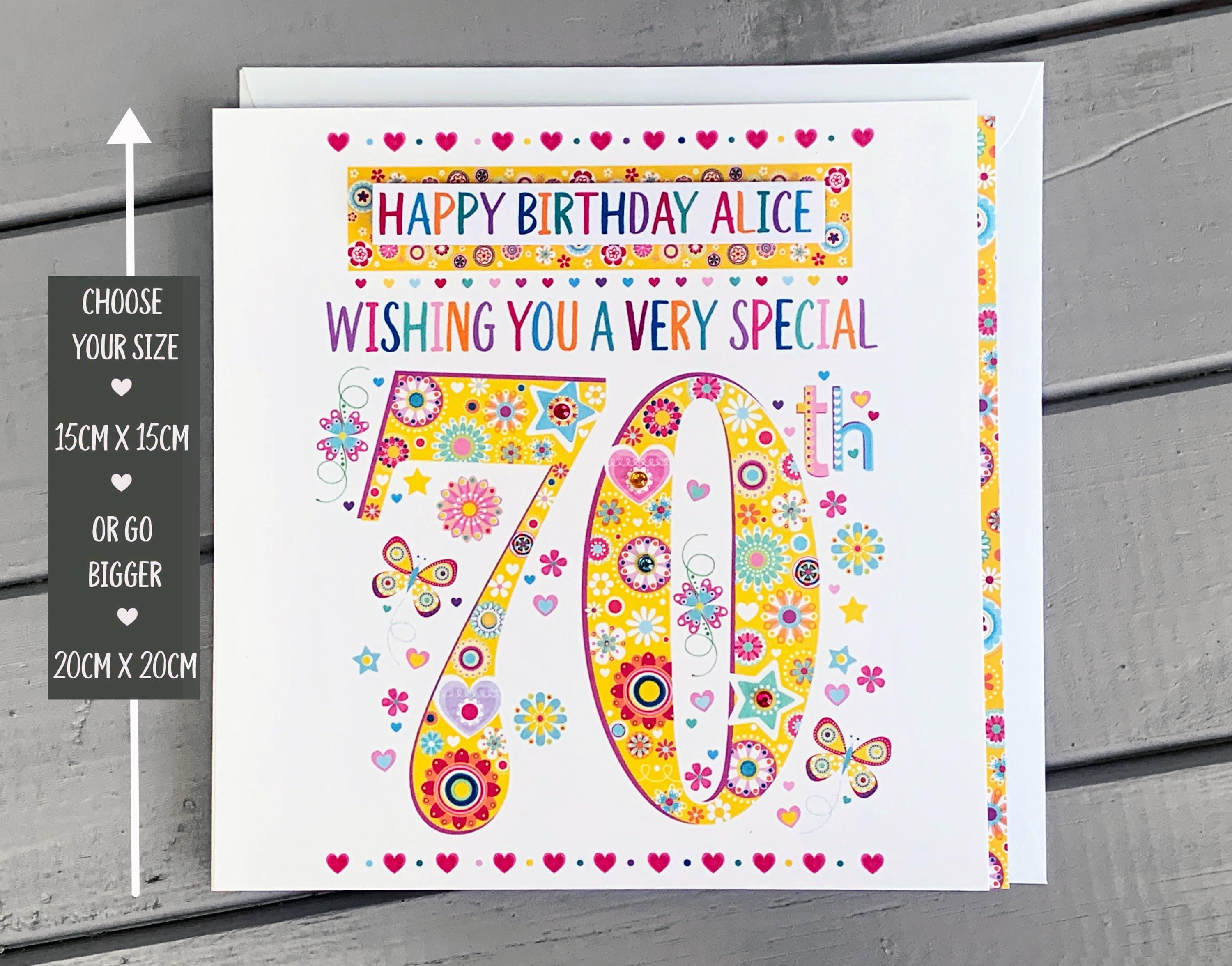 70th Birthday Card Personalised, Modern Floral Design - Etsy Australia
